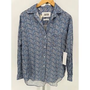 Grayson‎ Women's Blue Floral Print Button Down Shirt Size Medium